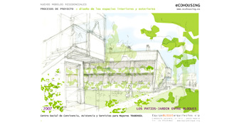 Proyecto cohousing. Espacios interiores y exteriores del Centro Trabensol